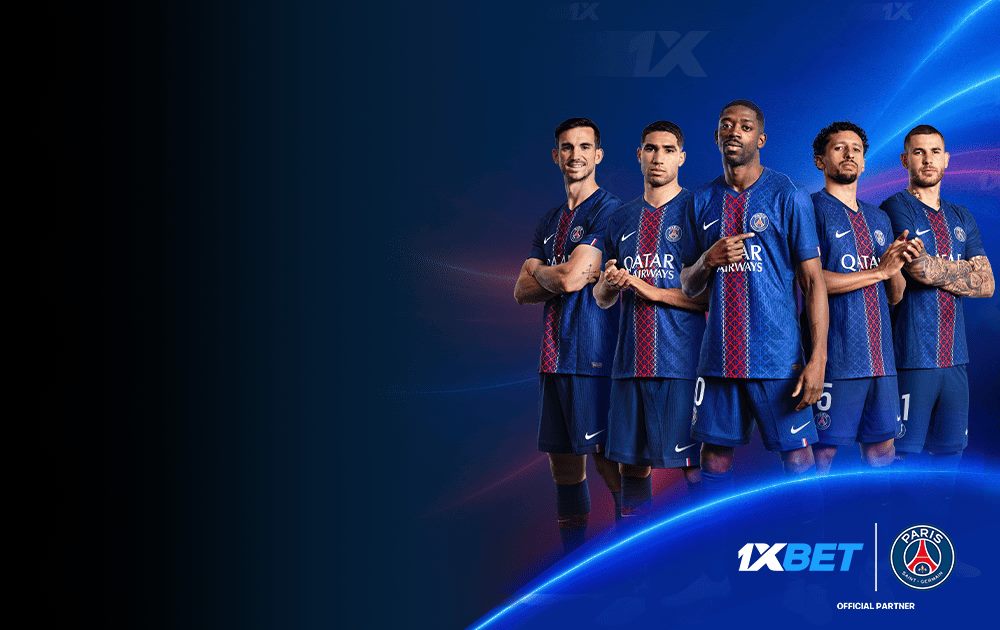 Jugadores de un club de fútbol de primer nivel con la camiseta patrocinada por 1xBet